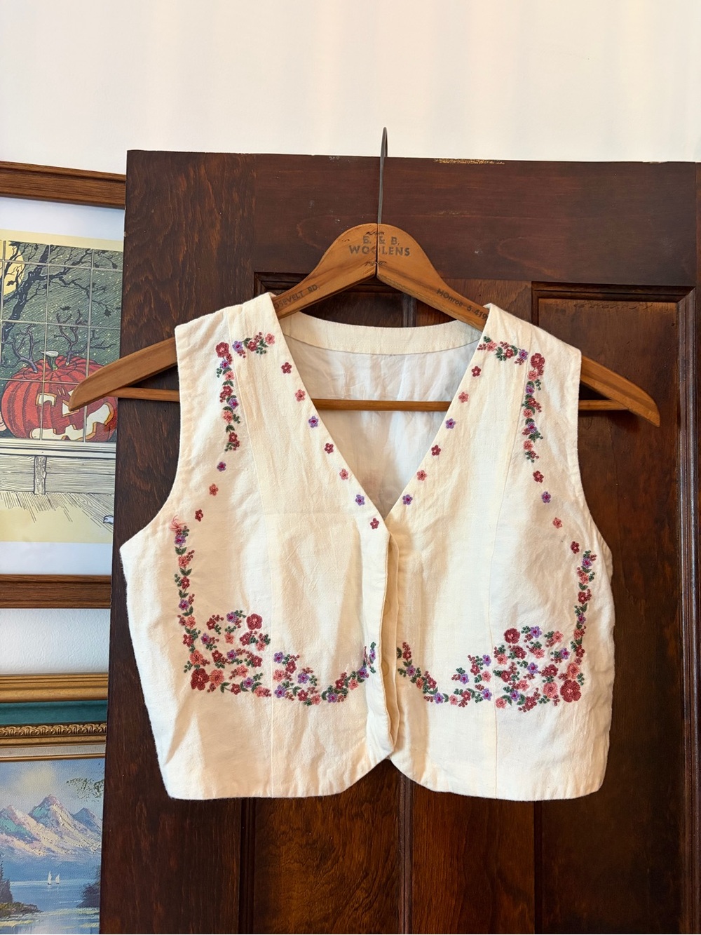 Embroidered Floral Vest